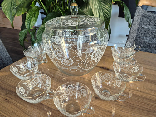 Vintage bowleservice glas mit - bowleservice,